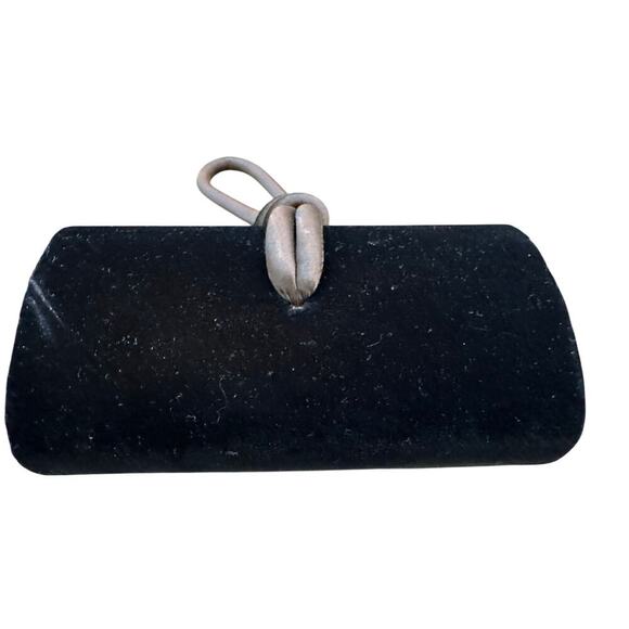 Vintage La Regale Black Suede Evening Clutch Wristlet velvet - Picture 1 of 8